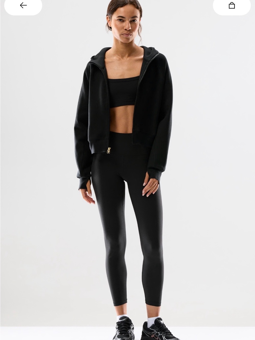 Black Zip-Up Hooded Women’s Top - Picture 6 of 9